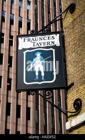 Fraunces Tavern in Lower Manhattan, einem Wahrzeichen georgianischen Gebäude erbaut 1719. Sie diente einst als Washingtons HQ Stockfoto