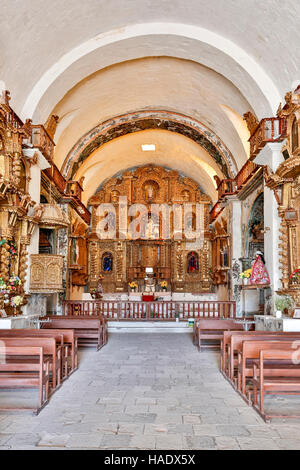 Interieur, die Kirche Santa Ana de Maca, Maca, Colca Canyon, Arequipa, Peru Stockfoto