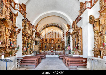 Interieur, die Kirche Santa Ana de Maca, Maca, Colca Canyon, Arequipa, Peru Stockfoto