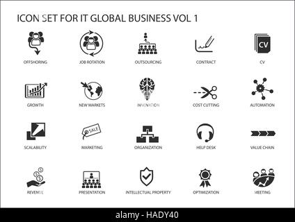 Wiederverwendbare generische Vektor Icon-Set für Business-Präsentationen und Folien mit Flaggendesign Stock Vektor