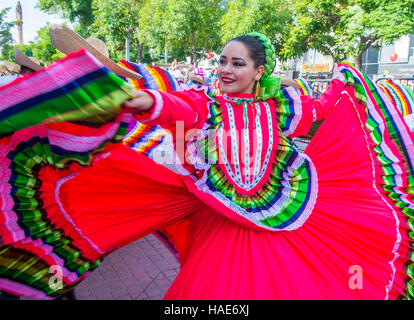 Teilnehmer an einer Parade während des 23. internationalen Mariachi & Charros Festivals in Guadalajara Mexiko Stockfoto