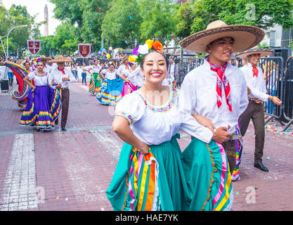 Teilnehmer an einer Parade während des 23. internationalen Mariachi & Charros Festivals in Guadalajara Mexiko Stockfoto