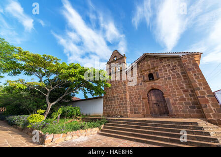 Blick auf die Kapelle von Jesus in der kolonialen Altstadt von Barichara, Kolumbien Stockfoto