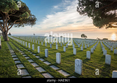 Fort Rosecrans National Cemetery ist ein Soldatenfriedhof in der Stadt von San Diego, Kalifornien. Es ist auf dem Gelände der ehemaligen Armee entfernt Stockfoto