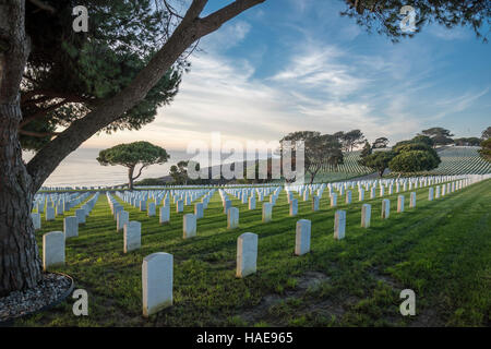 Fort Rosecrans National Cemetery ist ein Soldatenfriedhof in der Stadt von San Diego, Kalifornien. Es ist auf dem Gelände der ehemaligen Armee entfernt Stockfoto