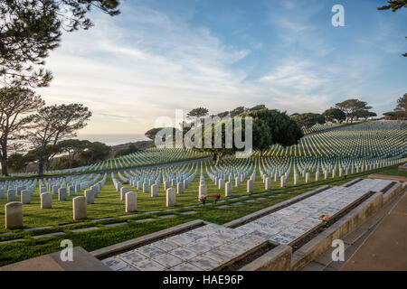 Fort Rosecrans National Cemetery ist ein Soldatenfriedhof in der Stadt von San Diego, Kalifornien. Es ist auf dem Gelände der ehemaligen Armee entfernt Stockfoto