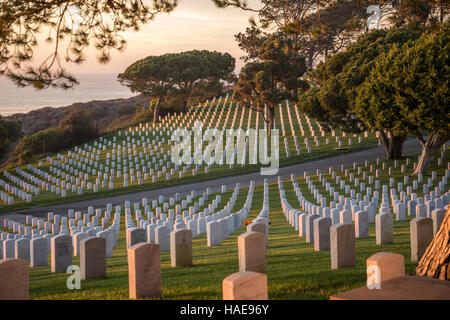 Fort Rosecrans National Cemetery ist ein Soldatenfriedhof in der Stadt von San Diego, Kalifornien. Es ist auf dem Gelände der ehemaligen Armee entfernt Stockfoto