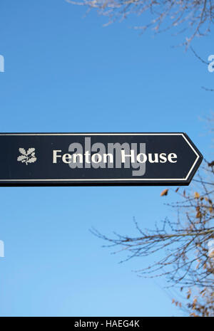 Wegweiser für Fenton Haus, Hampstead, London, england Stockfoto