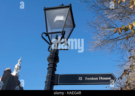 Wegweiser für Fenton Haus, Hampstead, London, england Stockfoto