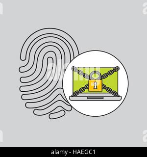 Fingerabdruck-Sicherheit Internet Technologie Vektor Illustration Eps 10 Stock Vektor