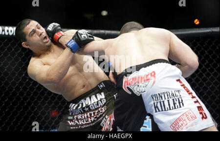 Matt Hamill, Recht, kämpft Reese Andy bei UFC 92 im MGM Grand Arena am 27. Dezember 2008 in Las Vegas, NV. Francis Specker Stockfoto