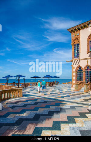 Ca' d'Zan die opulente Villa im Mittelmeer Revival-Stil der & Marmor John Ringling in Sarasota Florida Stockfoto