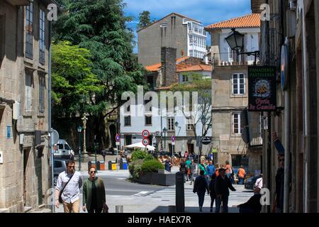 Altstadt, Santiago De Compostela, UNESCO World Heritage Site, Galicien, Spanien. Die letzte Station der Transcantabrico Gran Lujo Luxus zu trainieren. Stockfoto