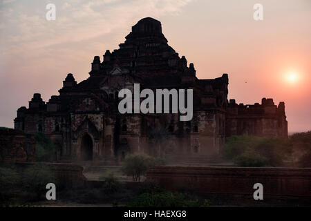 Sonnenaufgang am Dhammayangyi Tempel in Bagan, Myanmar. Stockfoto