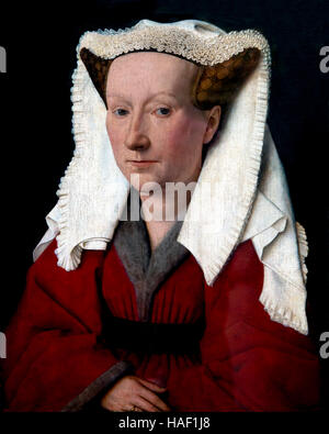 Porträt von Margareta Van Eyck, Jan Van Eyck, 1439, Groeningemuseum, Brügge, West-Flandern, Belgien, Europa Stockfoto