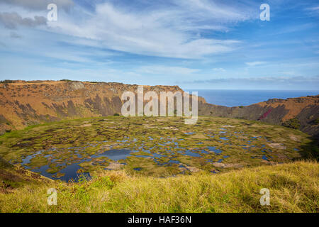 Rano Kau Vulkan, Osterinsel Stockfoto