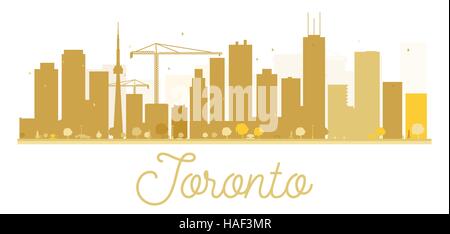 Toronto City Skyline goldene Silhouette. Vektor-Illustration. Einfache flache Konzept für Tourismus Präsentation, Banner, Plakat oder Website. Stock Vektor