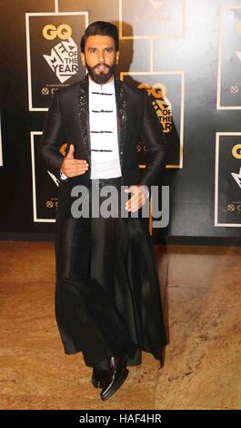 Ranveer Singh Indian bollywood Schauspieler während der GQ India Men Des Jahres Preisverleihung 2016 in Mumbai Indien Asien - kein Model Release - nur für redaktionelle Verwendung Stockfoto