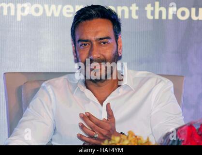 Bollywood-Schauspieler Ajay Devgn Pressekonferenz der Smile Foundation, neue Kampagne sie können fliegen Mumbai bekannt zu geben Stockfoto