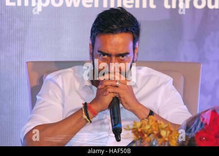 Bollywood-Schauspieler Ajay Devgn Pressekonferenz der Smile Foundation, neue Kampagne sie können fliegen Mumbai bekannt zu geben Stockfoto