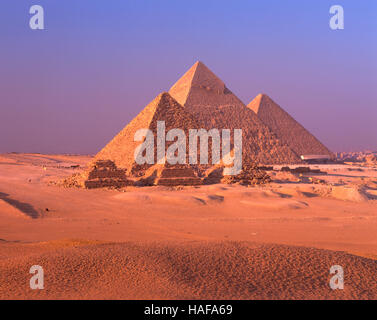 Die Pyramiden von Gizeh, Kairo, Ägypten Stockfoto