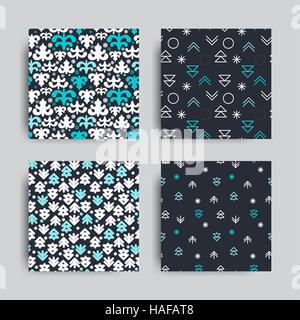 Vektor-dekorative nahtlose Muster-set Stock Vektor