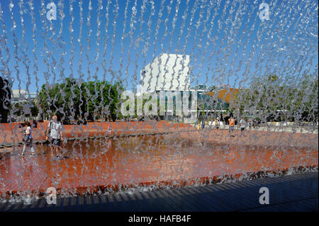 Jardim da Agua, Wasser-Garten, Ciencia Viva Pavillion des Wissens, Parque Das Nacoes, Nation Park, Lisboa, Lissabon, Portugal Stockfoto