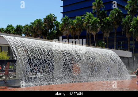 Wasserwand, Jardim da Agua, Wasser-Garten, Parque Das Nacoes, Nation Park, Lisboa, Lissabon, Portugal Stockfoto