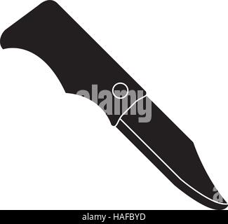 Silhouette Jagd Messer Werkzeug camping Ausrüstung Stock Vektor