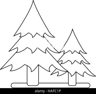 Übersicht 2 Kiefer Baum Wald camping-Symbol Stock Vektor