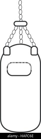 Übersicht Boxsack Training Fitness-Studio-Symbol Stock Vektor