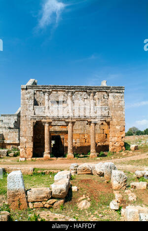 Eine zweistöckige byzantinischen Villa in der zerstörten Stadt Serjilla, eines der "Dead Cities" in Nordwestsyrien. Stockfoto