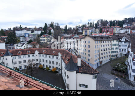 St. Gallen, Schweiz - 23. November 2016: Übersicht bei der alten St. Gallen in der Schweiz Stockfoto