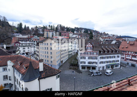 St. Gallen, Schweiz - 23. November 2016: Übersicht bei der alten St. Gallen in der Schweiz Stockfoto