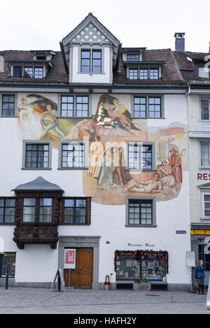 St. Gallen, Schweiz - 23. November 2016: Haus an der alten St. Gallen in der Schweiz Stockfoto