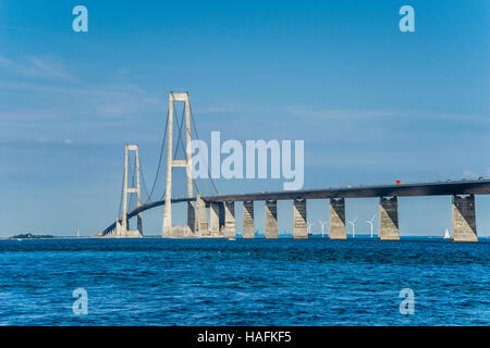 Dänemark, große-Belt-Brücke verbindet die Inseln Fünen und Seeland über den großen Belt Stockfoto