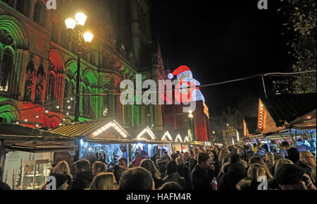 Manchester Weihnachtsmärkte Dezember, North West England, Großbritannien Stockfoto