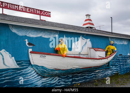 Erstklassige Liegeplätze Eisberg Touren dock in der Nähe von Twillingate, Neufundland und Labrador, Kanada. Stockfoto