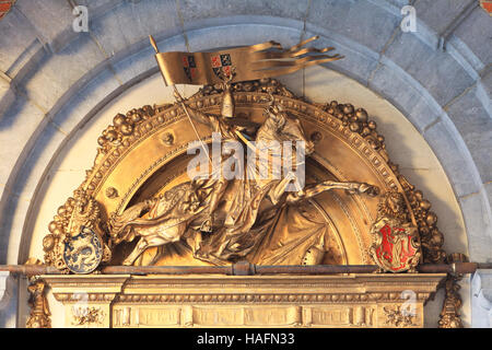 Denkmal für Everard t'Serclaes, die angeblich bringt Glück und erfüllt die Wünsche all derer, die berühren, in Brüssel, Belgien Stockfoto