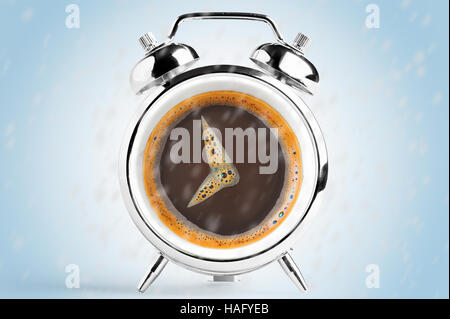 Kaffee Tasse Stechuhr Konzept Stockfoto