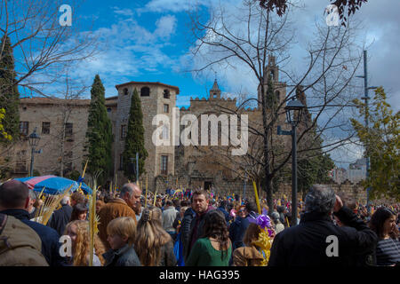 Palmsonntag, traditionelles Osterfest im Placa d'Octavia neben Kloster Sant Cugat del Valles, Barcelona Stockfoto