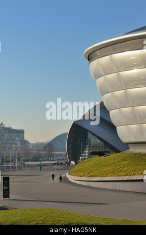 Blick auf SSE Hydro und dem Clyde Auditorium in Glasgow, Schottland, Großbritannien. Stockfoto