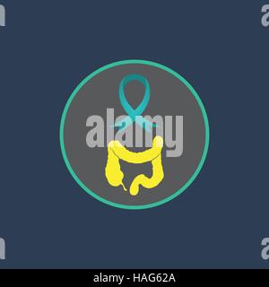 Darmkrebs-Logo Vektor Icon Design-Vorlage Stock Vektor