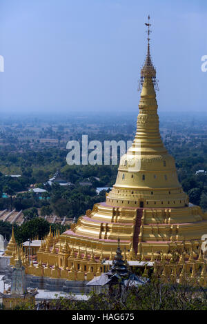 Die Aung Setkaya Pagode in der Nähe von Monywa in Sagaing Division von Myanmar (Burma). Stockfoto