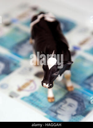 Petition von Vegetariern zu protestieren, über die Verwendung von tierischen Produkten (Talg) in neue Polymer-fünf Pfund-Banknoten, London Stockfoto