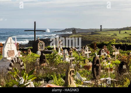 Friedhof in Hanga Roa, Osterinsel (Rapa Nui) Stockfoto