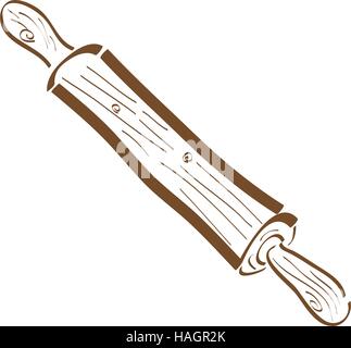 Isolierte Retro-gezeichnete Handrolle, Vektor-illustration Stock Vektor