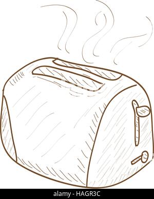 Isolierte Retro-Hand gezeichnete Toaster, Vektor-illustration Stock Vektor