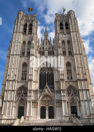 Kathedrale des Heiligen Michael und Gudula in Brüssel, Belgien. Stockfoto