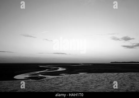 Blick über Goswick Sands Snook Punkt auf Holy Island, Northumberland, England, UK Stockfoto